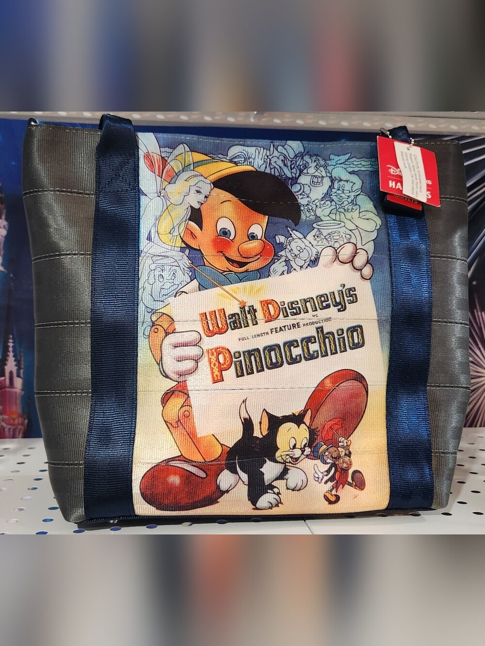 Disney Parks Pinocchio Poster Medium Tote by Harveys NWT